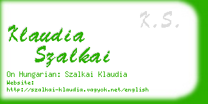 klaudia szalkai business card